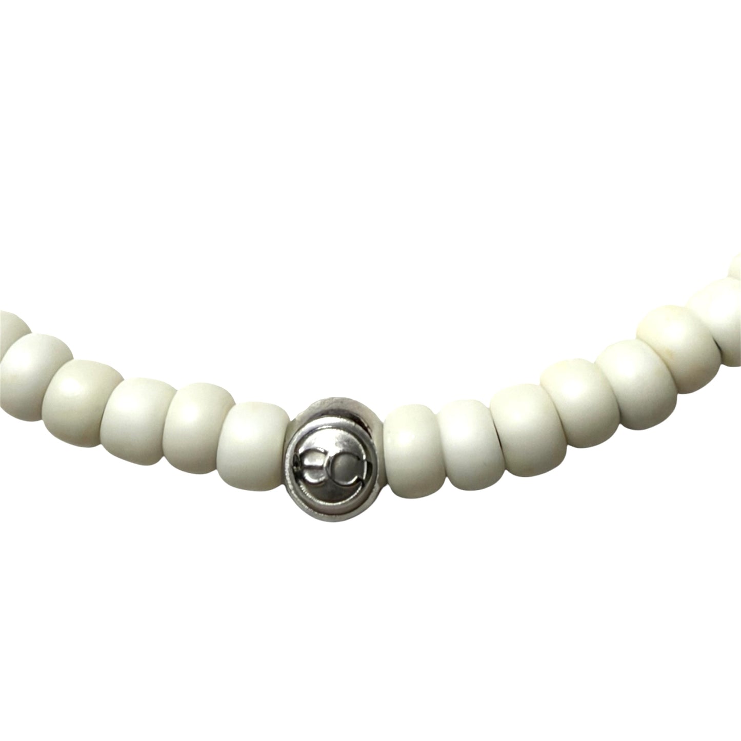 WHITE BRACELET STAINLESS STEEL 8”