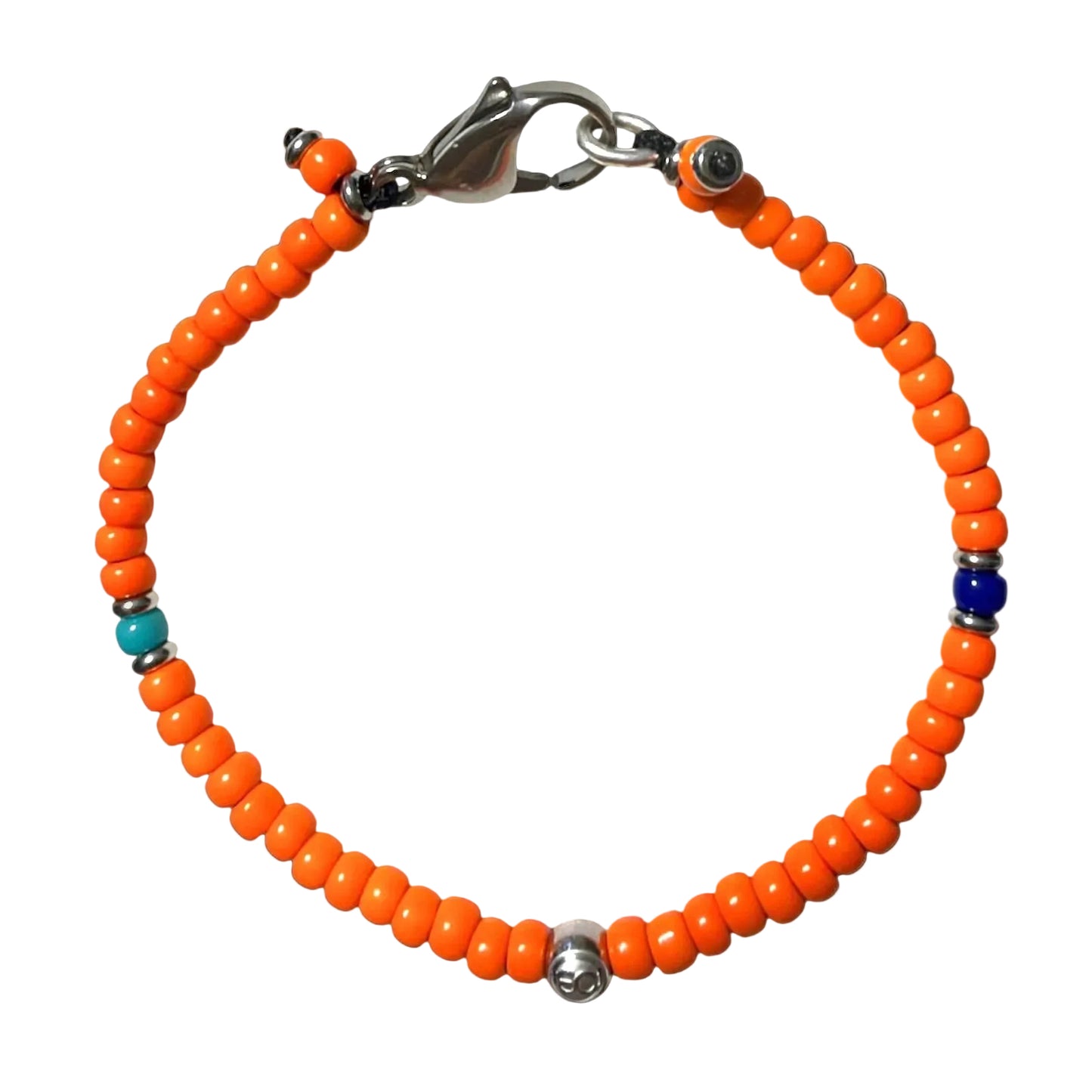 ORANGE BRACELET STAINLESS STEEL 8”
